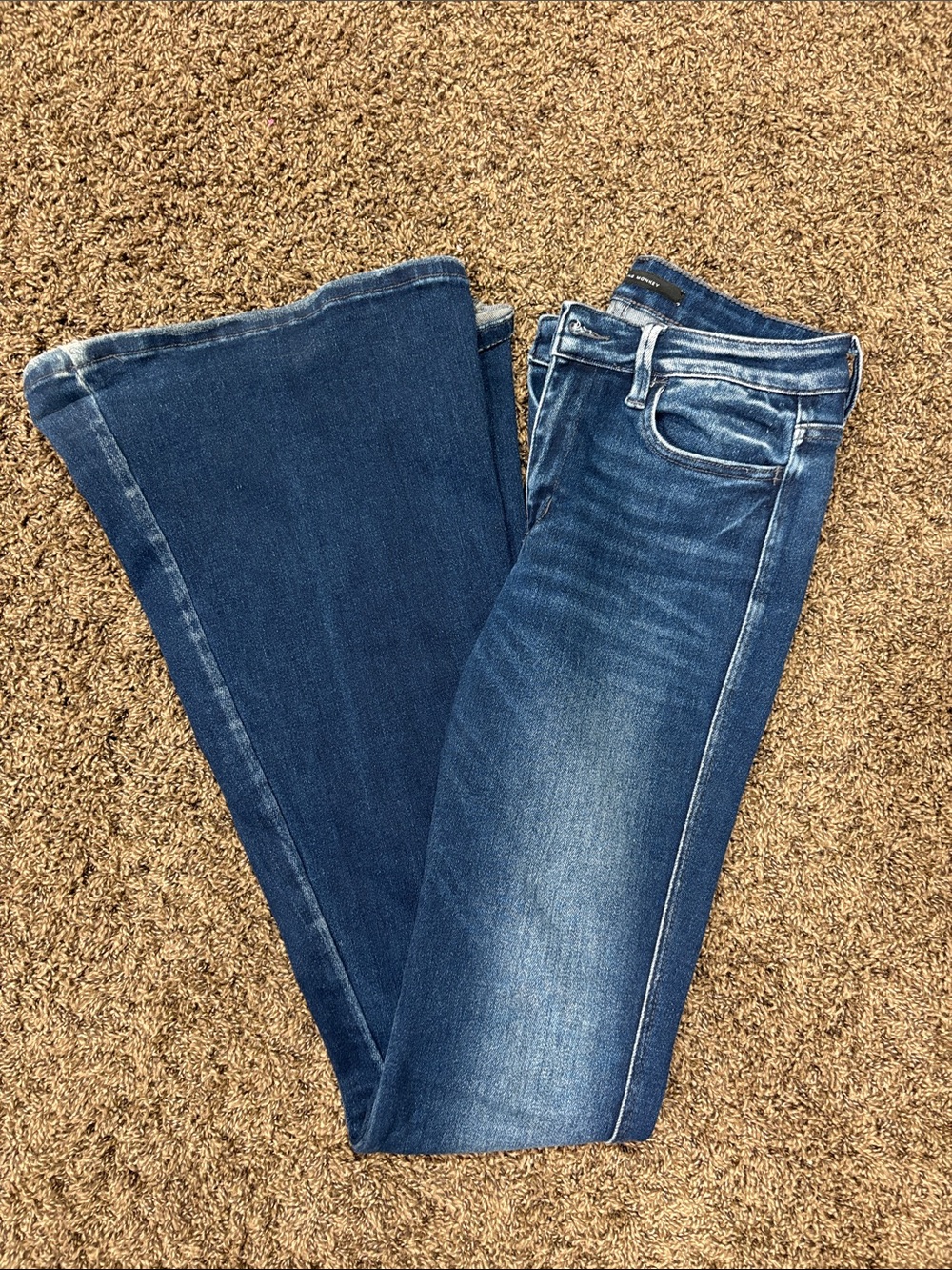 Flying Monkey Women's Dark & Mid Blue Flare Jeans